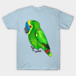 Turquoise-fronted amazon watercolor painting T-Shirt